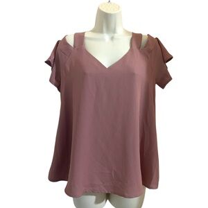 Sienna Sky Dusty Rose Cold Shoulder Blouse Small